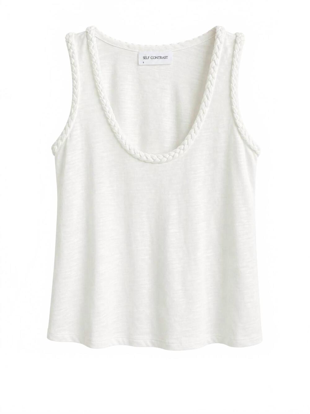 NEW SELF CONTRAST women's kelly braided tank top in white